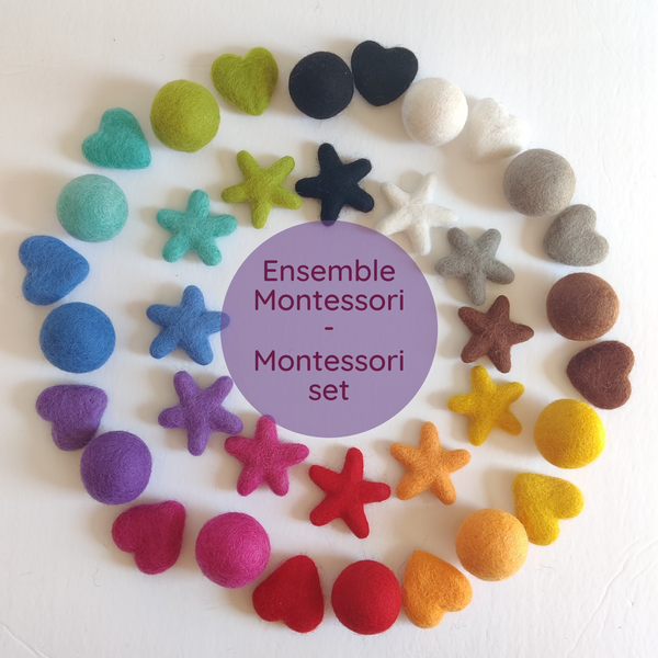 Montessori Kit - BALLS, HEARTS AND STARS