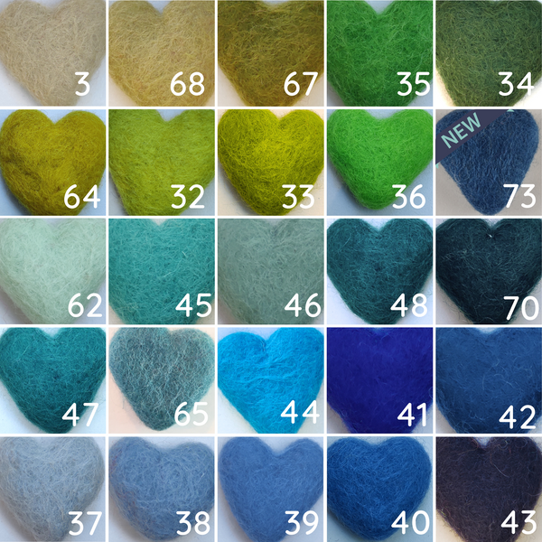 Felted wool hearts